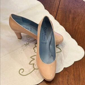 Dorking by Fluchos Women's Nude Patent Mid-Heel Pumps